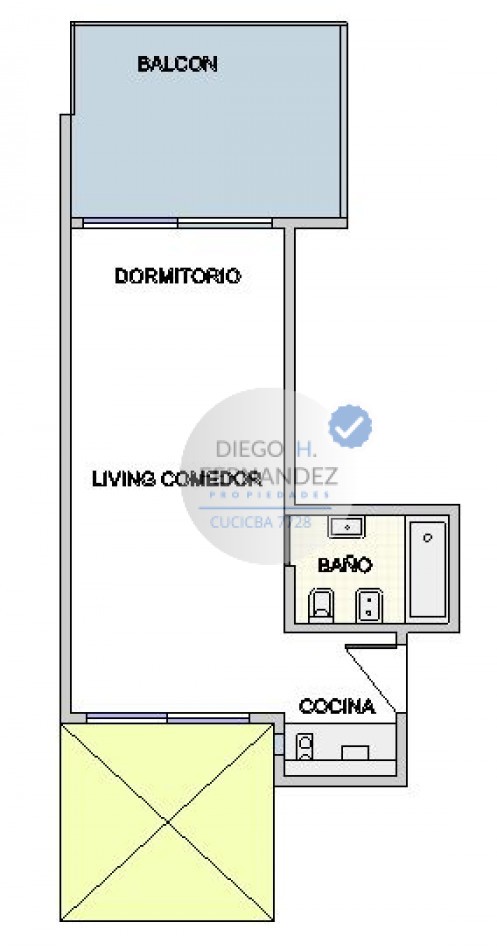 Departamento Monoambiente Excelente !!!!!! Doble Ventilacion , Balcon Terraza